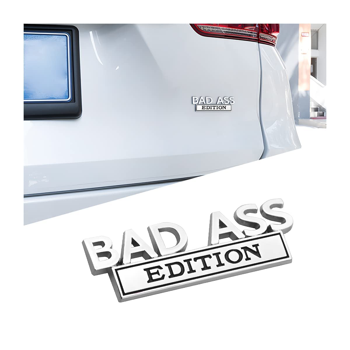 STHIRA® Creative Car Sticker Metal Car Sticker Fun Bad Ass Edition Metal Sticker for Car, Modification Car Waterproof Sticker Car Decor Sticker for Car Door, Door Handle, Car Tailgate