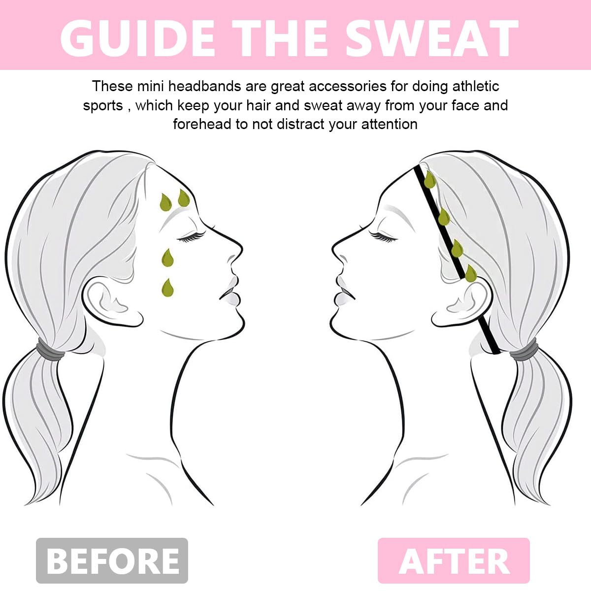 MAYCREATE Silicone Sports Headband for Workout with Non Slip Inner Strip | 4Pcs Multi Coloured Set for Men and Women