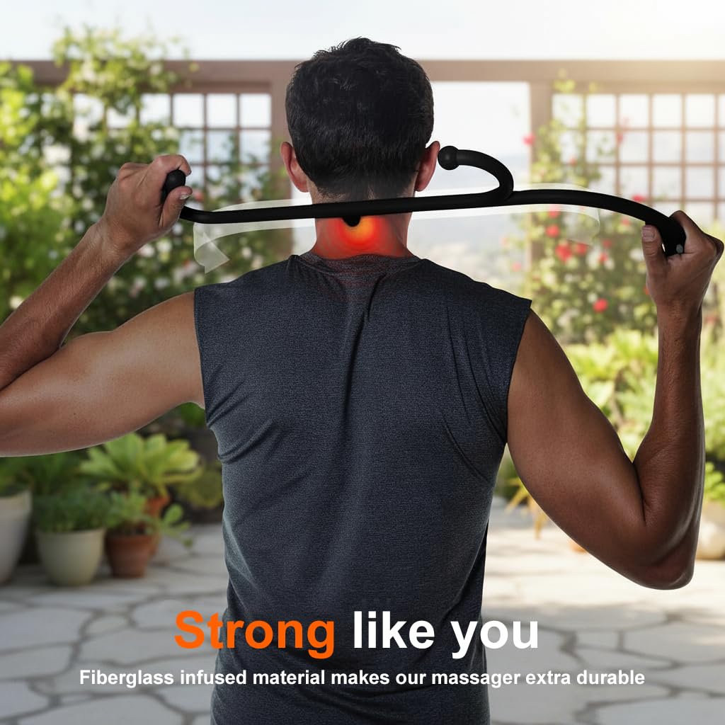 HANNEA Back Neck and Shoulder Massager for Pain Relief featuring Ergonomic Hook Design | Gift for Relaxation and Muscle Recovery