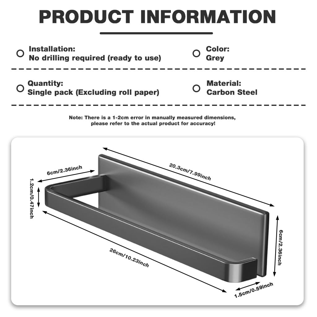Supvox Magnetic Tissue Paper Holder for Kitchen with Strong Magnet & 6 in Roll Fit | Space Saving Rack for Fridge or RV