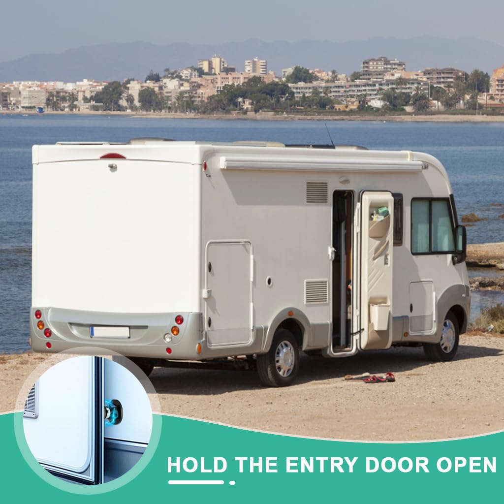 STHIRA RV Door Catch for Camper and Trailer Doors featuring Adhesive Mount | Secure Anti Collision Design