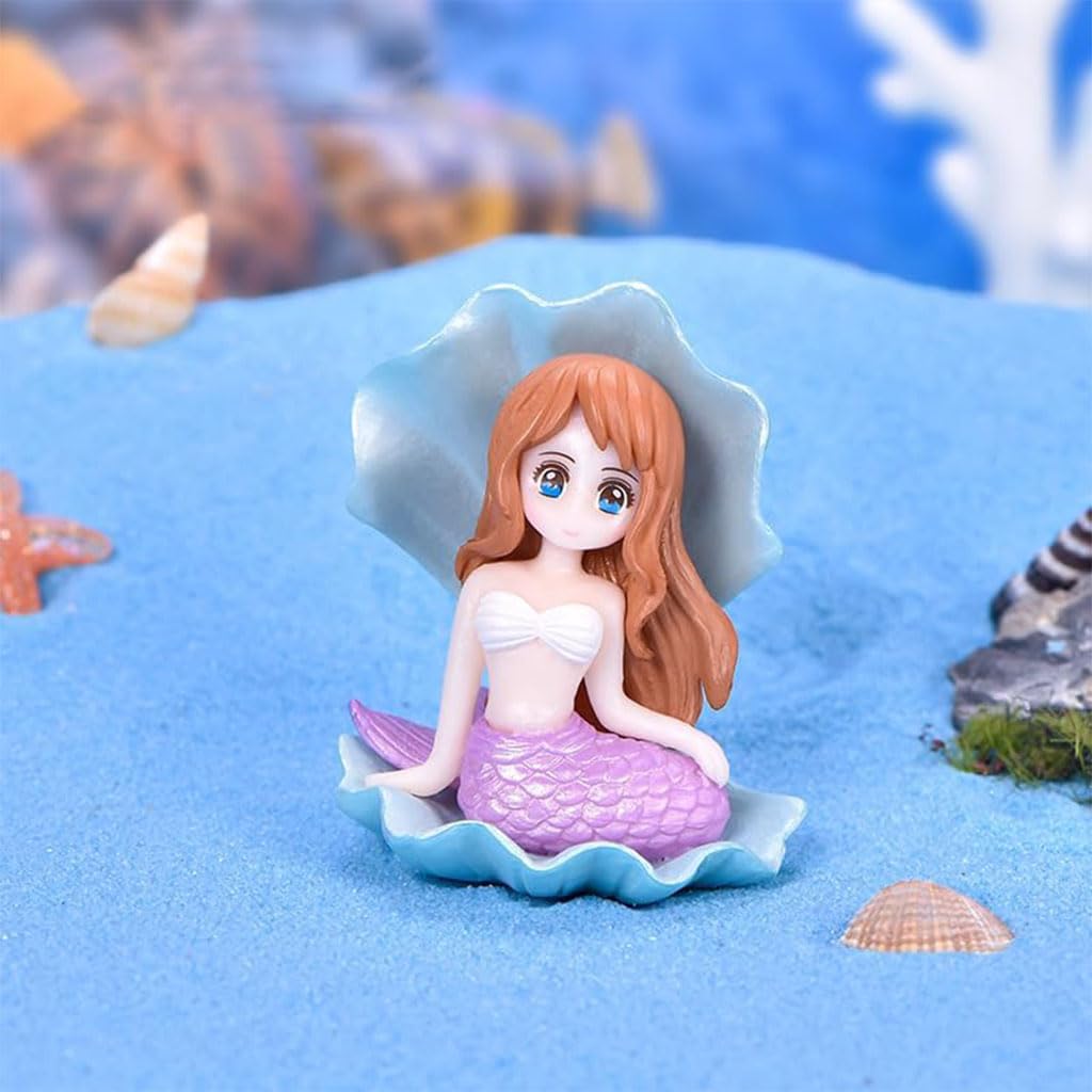 ZIBUYU Mini Mermaid Miniature Ornaments for Desk and Aquarium Decor featuring 3pcs 2 in PVC Figures | Ideal for Dollhouses and Cake Toppers