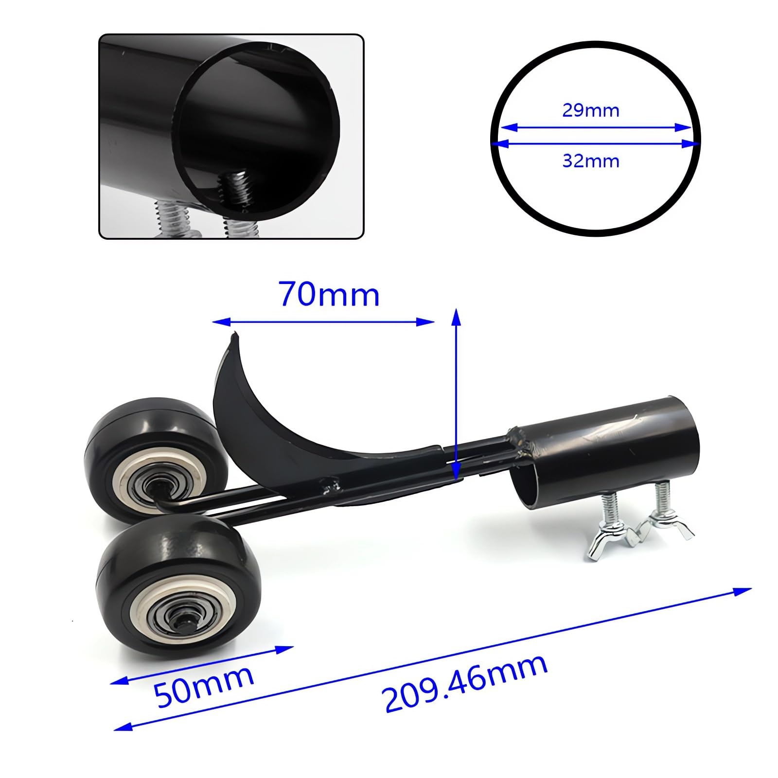 HASTHIP Garden Weeder for Lawn Care with Dual Wheel Design and Carbon Steel Head | 1.96 in Handle Fit