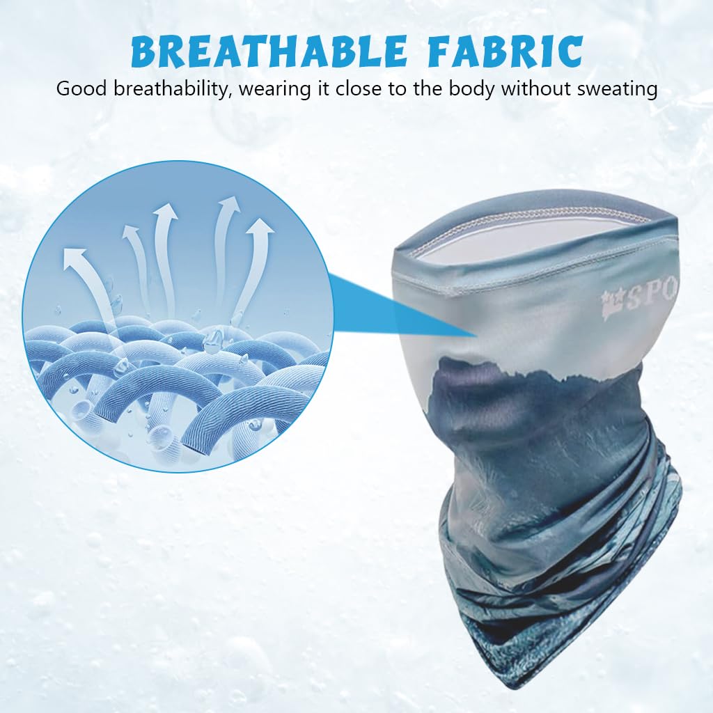 Zibuyu Neck Gaiter for Outdoor Activities with UV Protection and Ice Silk Fabric | Glacial Print