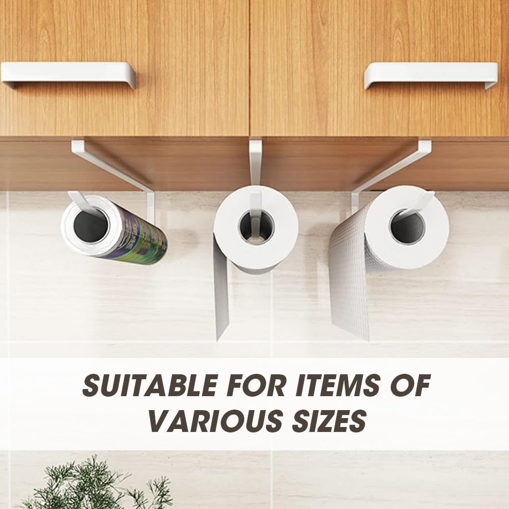 ZIBUYU® 2pcs Tissue Paper Holder, Tissue Holder, Tissue Roll Holder for Kitchen No Drilling Paper Roll Holder Over The Door Kitchen Roll Holder Toilet Paper Roll Holder Over The Cabinet