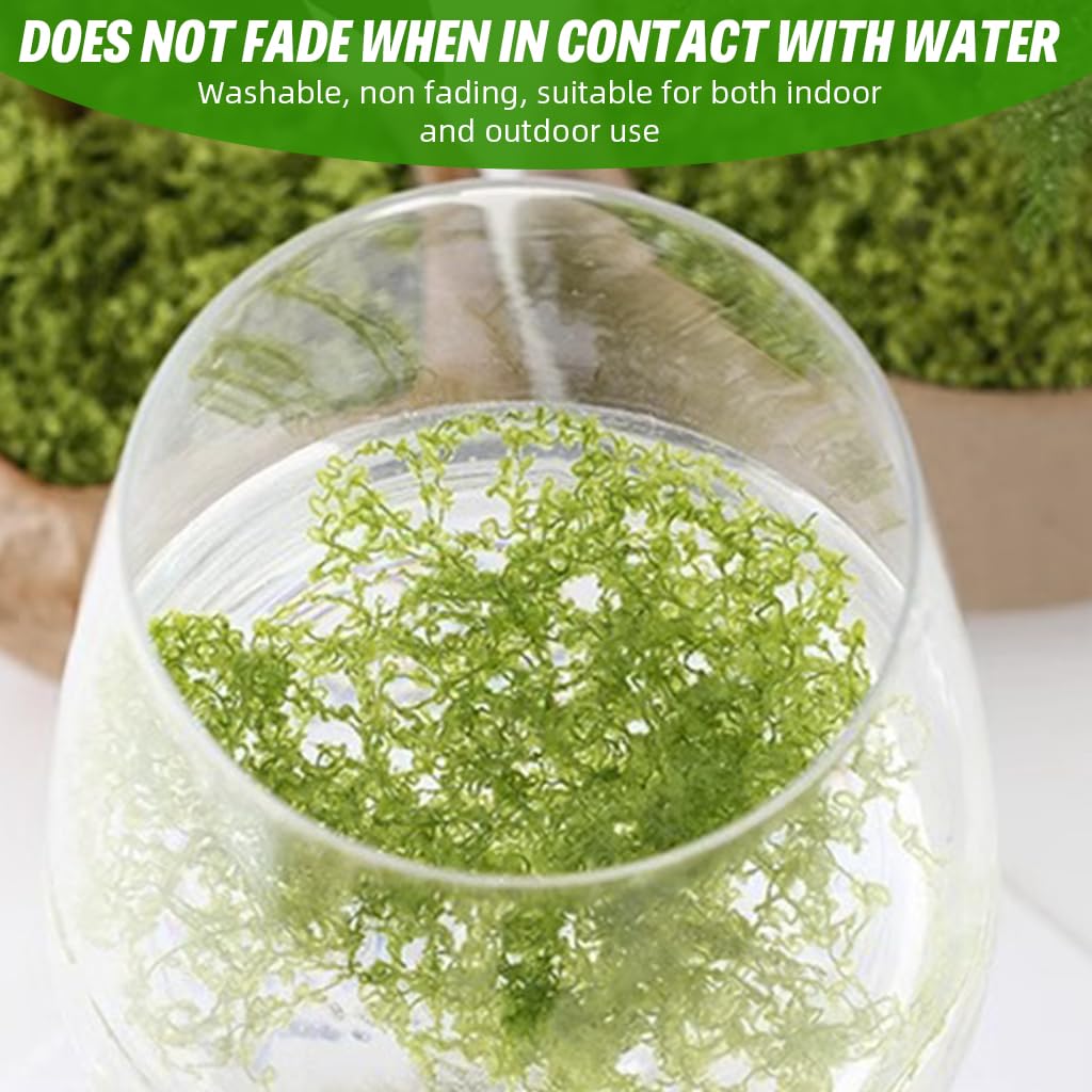 HASTHIP Artificial Moss for Planter Decoration and DIY Crafts featuring 100g Fresh Green Texture | Ideal for Terrariums and Fairy Gardens