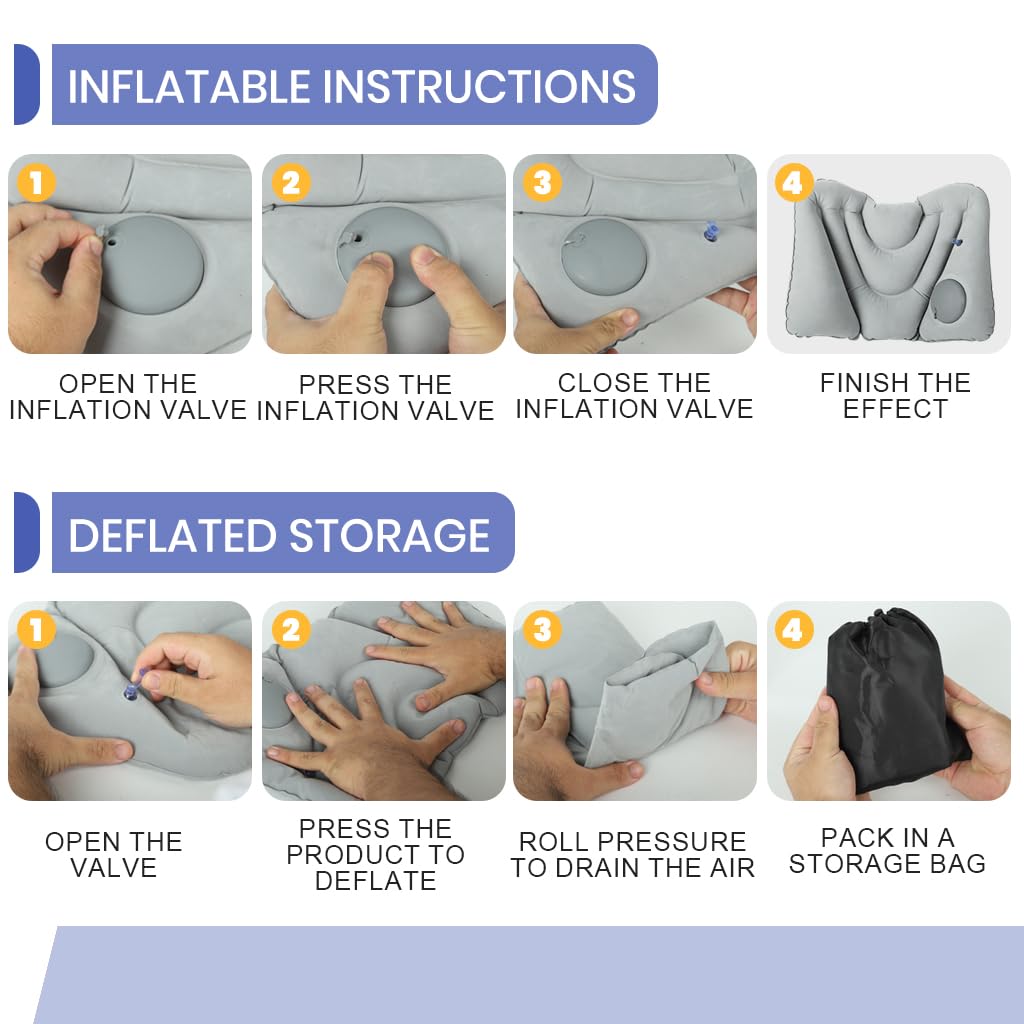 Supvox Travel Lumbar Support Pillow for Office Chair and Car featuring Curved Spine Support | Packable Cushion with Cool Touch Fabric and Storage Bag