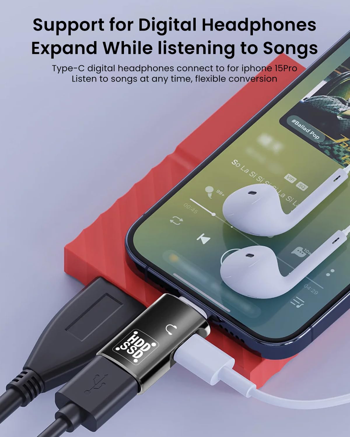 Verilux USB 3.0 to Type C Adapter for iPhone 15 and MacBook featuring Dual Type C Ports | 5Gbps Fast Data Transfer