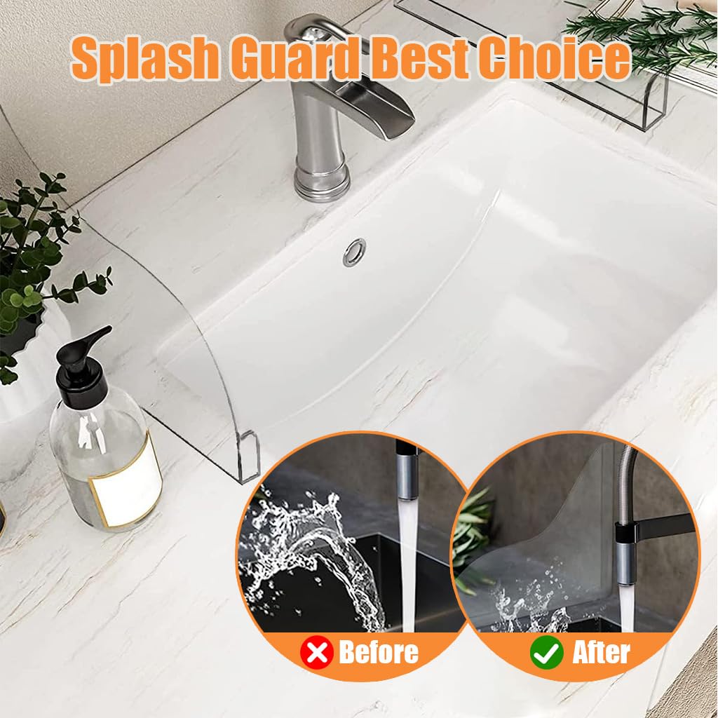 MAYCREATE Bathtub Shower Splash Guard for Corners with Triangle Acrylic Board & Self-Adhesive Design