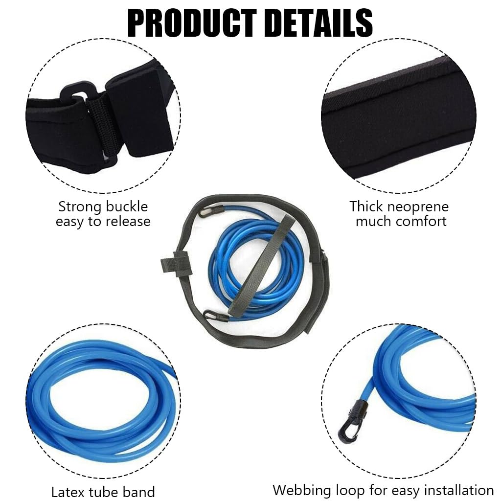 Proberos Swimming Training Belt for Stationary Swim Workouts with 13ft Resistance Cord | Adjustable Waist for Kids and Adults