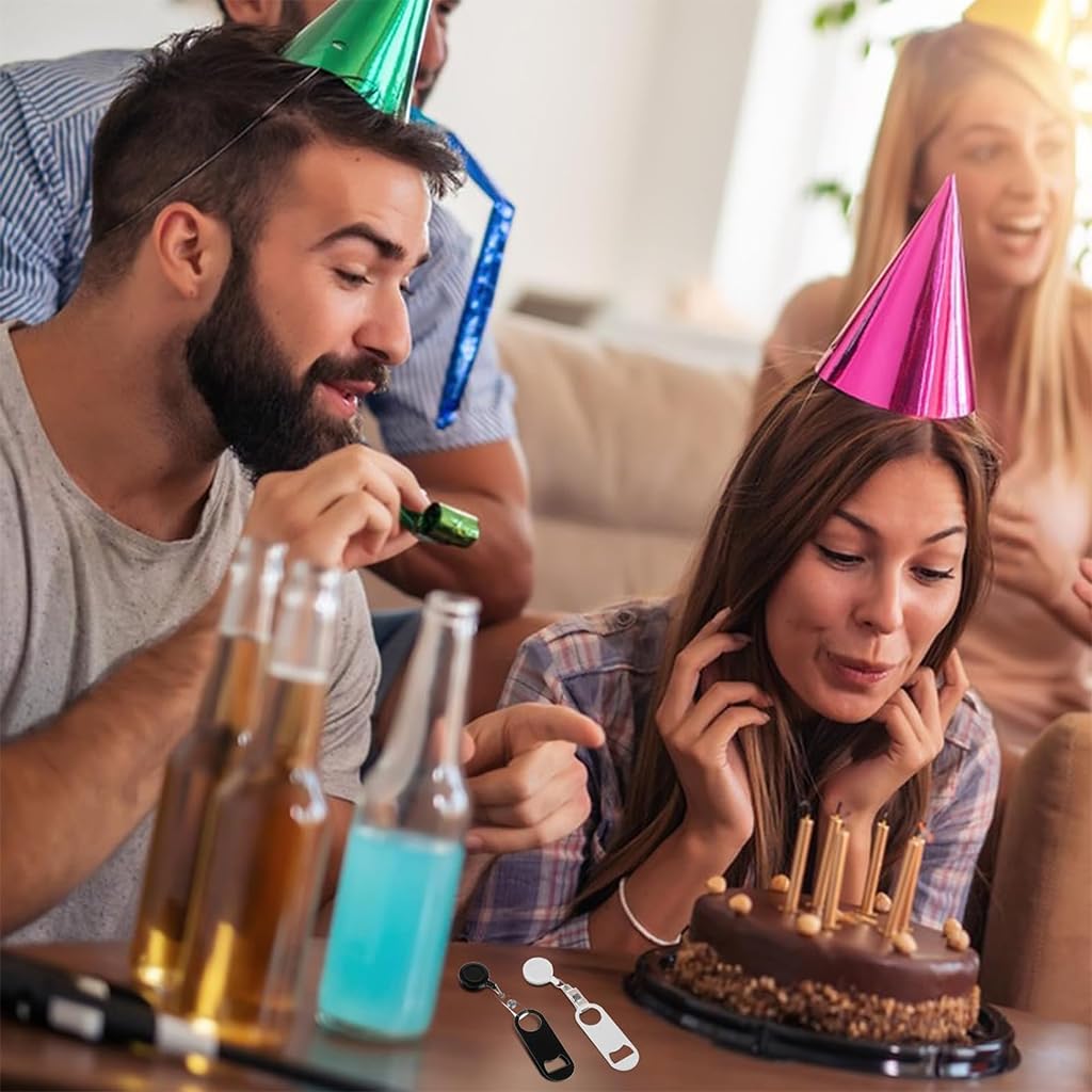 Supvox Bottle Openers for Travel and Camping with Telescopic Design and Belt Clip | Pack of 4 Stainless Steel