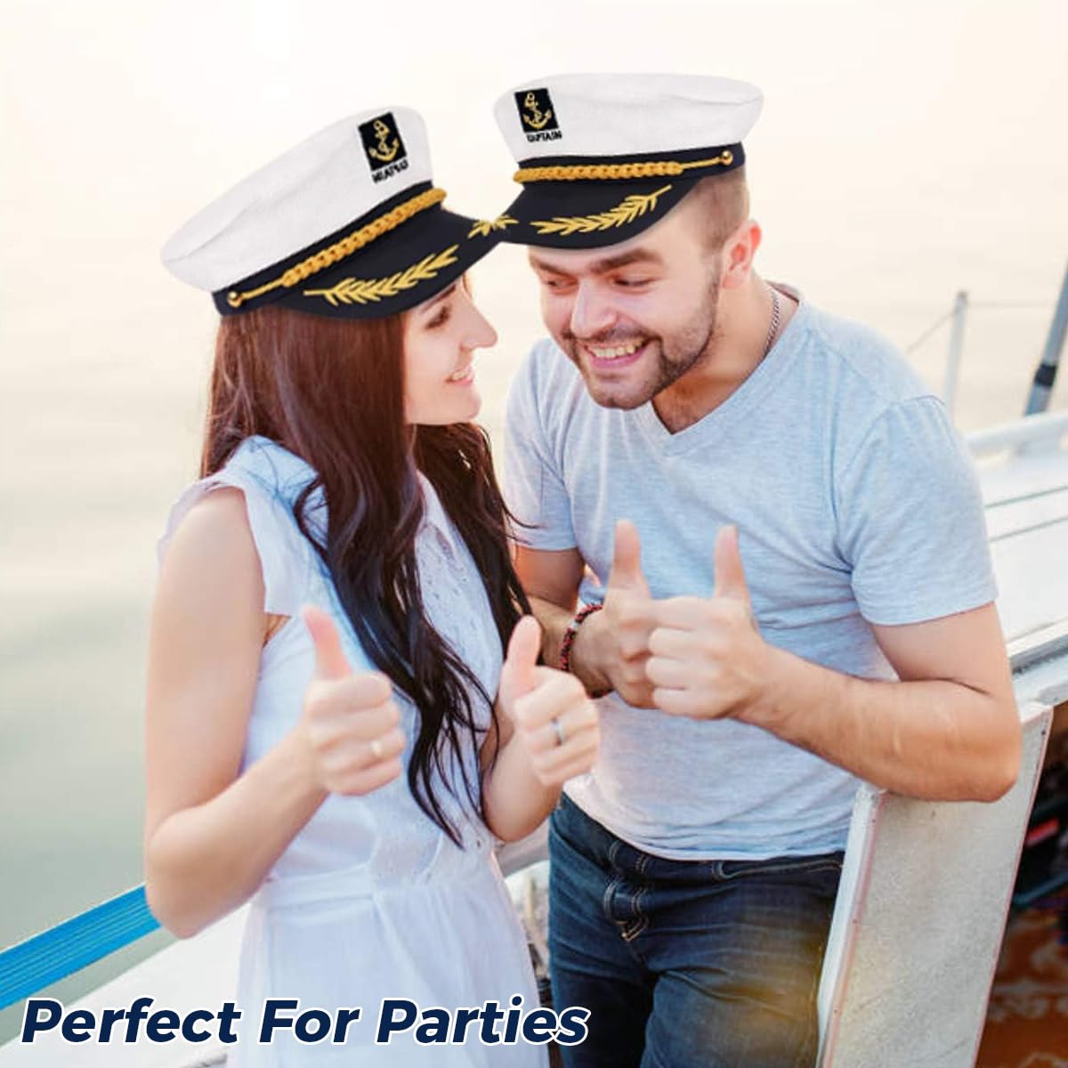 PATPAT Captain Hat for Adults with Embroidered Marine Chief Design and Sunglasses Set | Ideal for Cosplay and Party Role Play