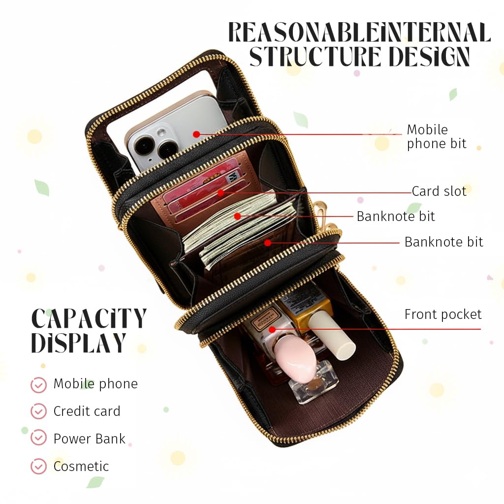 ZIBUYU Small Crossbody Cell Phone Bag for Women with Compact Design and Secure Storage