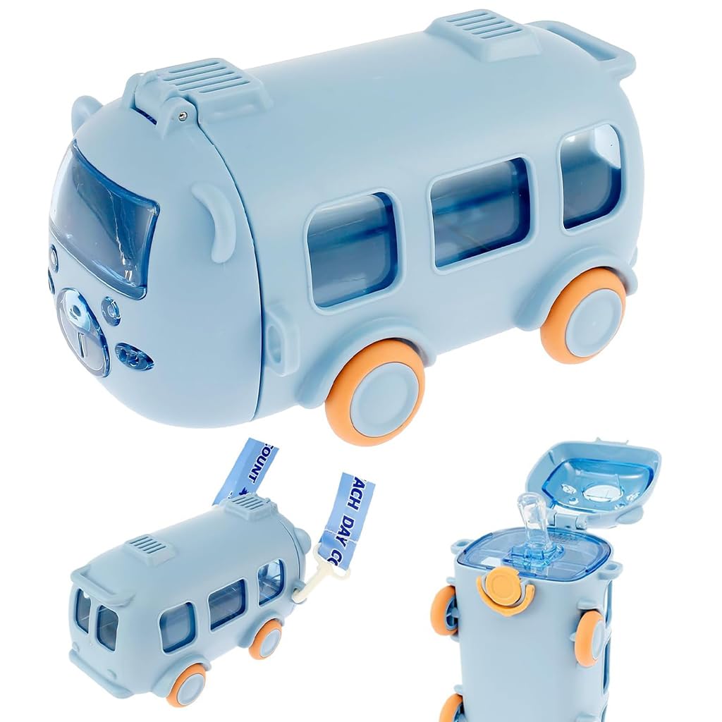 SNOWIE SOFT Water Bottle for Kids with Integrated Silicone Straw and 500ml Capacity | BPA-Free School Bottle with Shoulder Strap