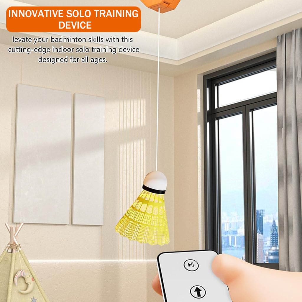 Proberos Badminton Rebound Trainer Set for Solo Practice with Remote Control and 3 Shuttles