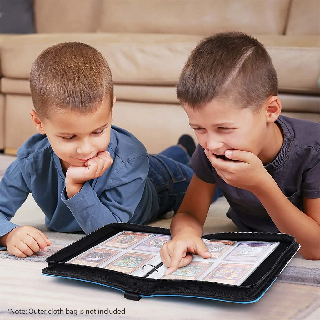 PATPAT Trading Card Sleeves for 3 Ring Binder with 30 Pages Holds 240 Cards | Clear Polypropylene