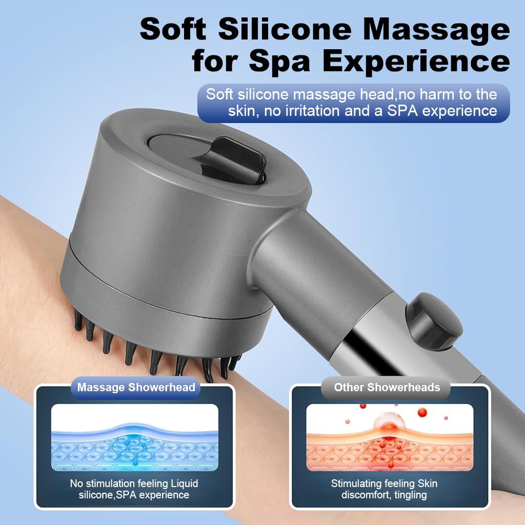 HASTHIP Shower Head for Bathroom with 1.5m Hose featuring 3 Spray Modes and Filtration Core