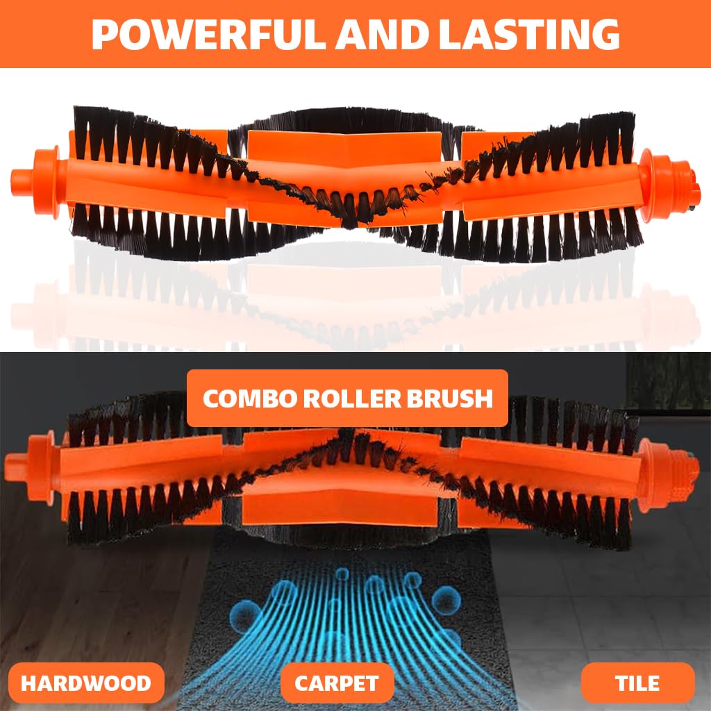 HASTHIP® Compatible with Mi Robot Vacuum Mop-P, Main Brush Replacement Vacuum Cleaner Main Brush for  Mop-P, with Narrow Cleaning Brush for Main Brush.