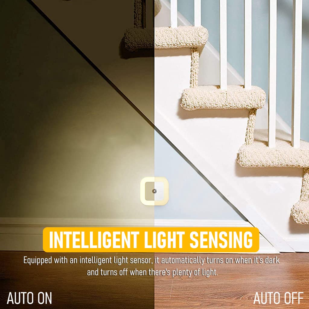 ELEPHANTBOAT LED Night Light 6 Pack for Home with Smart Light Sensor and Warm Glow | Plug and Play 0.5W Plug Lights