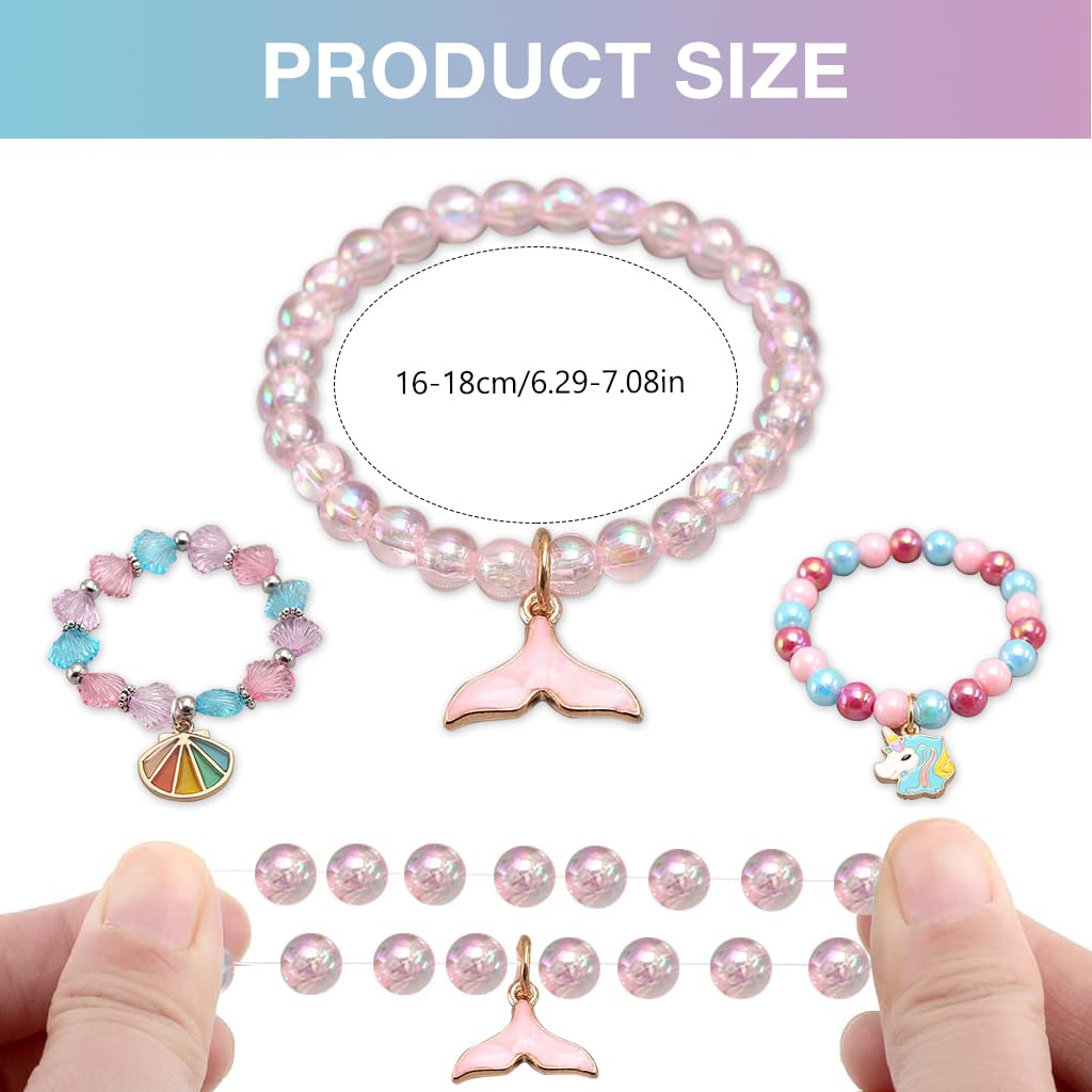 PALAY Beads Bracelet for Girls featuring Unicorn Mermaid Charms | 3 Pcs Friendship Gift Set