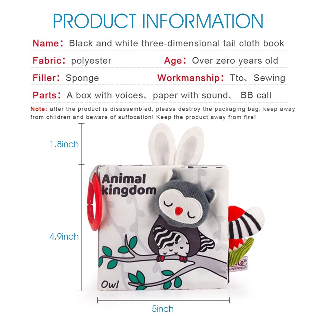 SNOWIE SOFT Baby Cloth Books for 0–12 Months with 3D Forest Animals | BPA-Free Sensory Toy