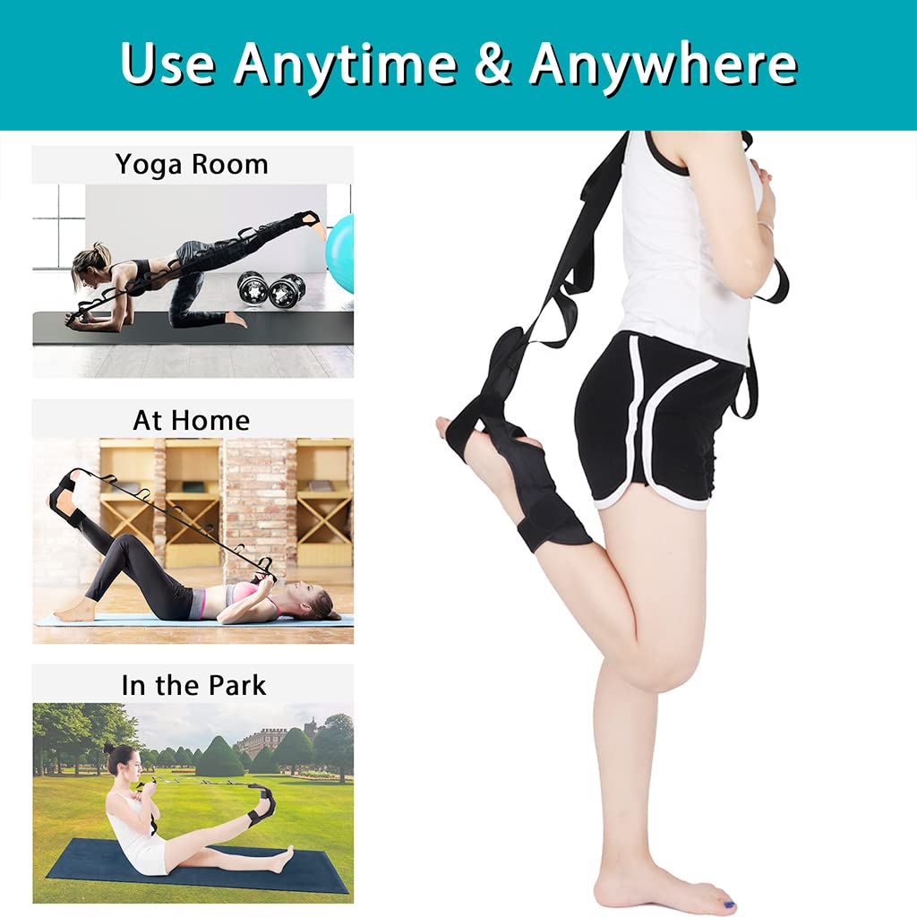 Proberos Yoga Belt for Stretching and Rehabilitation with 5 Loop Sectional Design | Breathable Polyester Cotton Strap for Women and Men