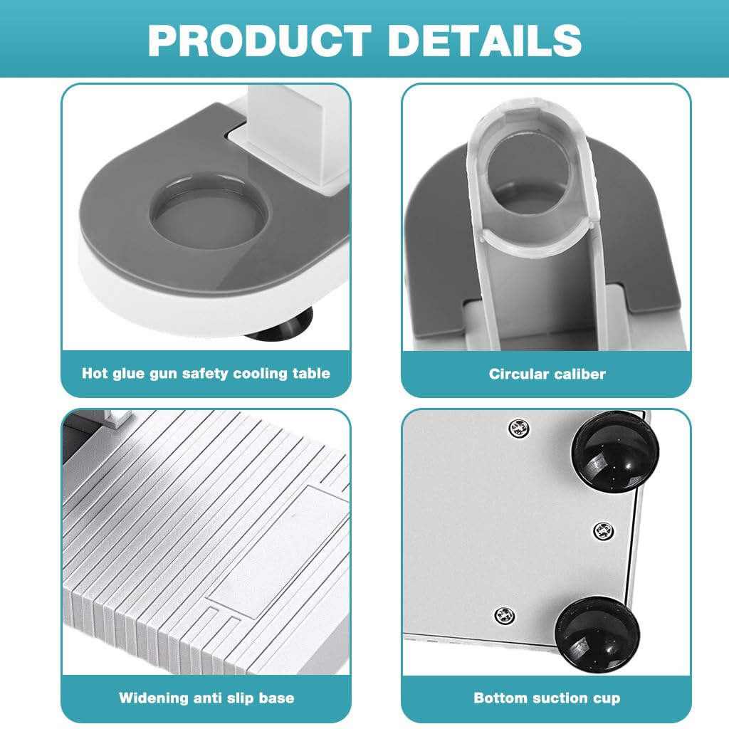 Serplex Hot Glue Gun Bracket for Crafting with Drip Tray and Suction Cup Base 6.69x2.95 in