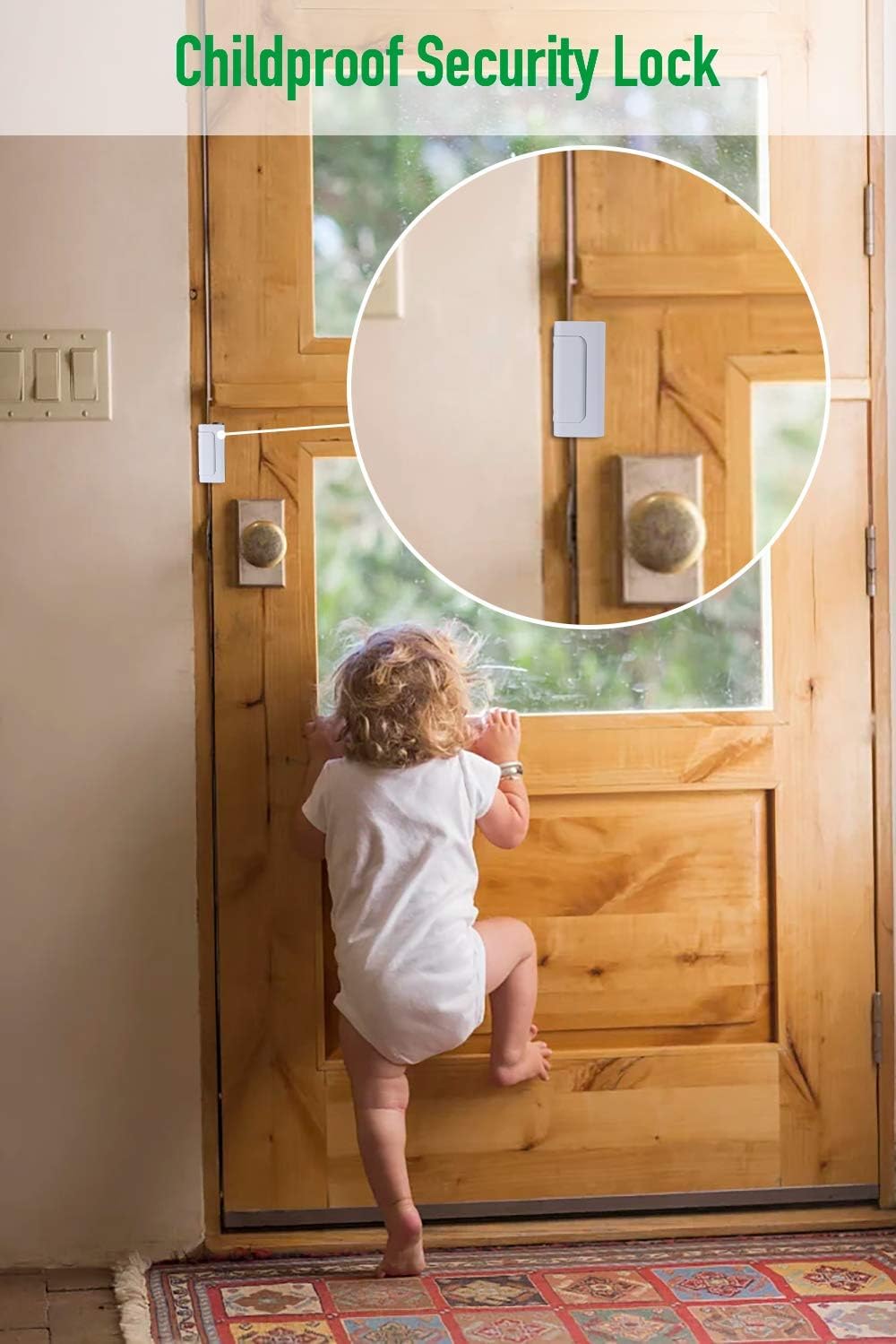 Supvox Home Security Door Reinforcement Lock with 5 Screws for Inward Swinging Doors | 800 lbs Aluminum Alloy Child Proof Latch