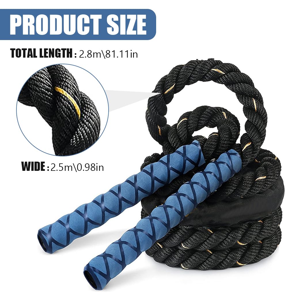 Optifit Weighted Jump Rope for Full Body Workouts with EVA Foam Handles and 2.8m Rope | Ideal for Strength and Cardio Training