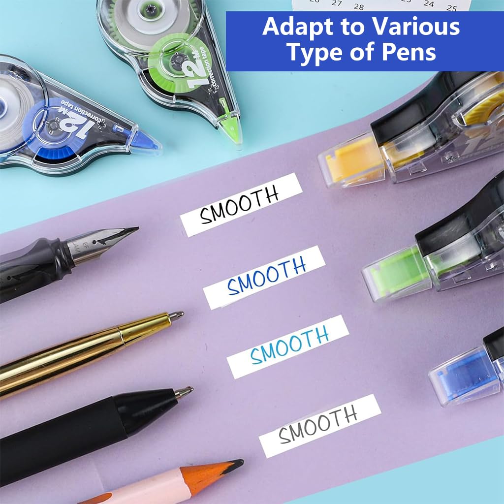 Climberty Correction Tape Set for School and Office Use with Smooth Glide Rollers | 5 Pack 12 m White Out