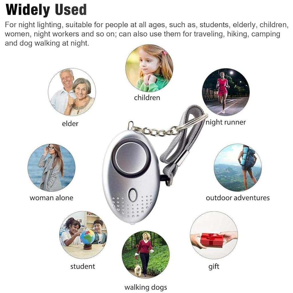 ZIBUYU Self Defence Alarm for Women with 130dB Siren and Pull Pin Activation | LED Light Keychain