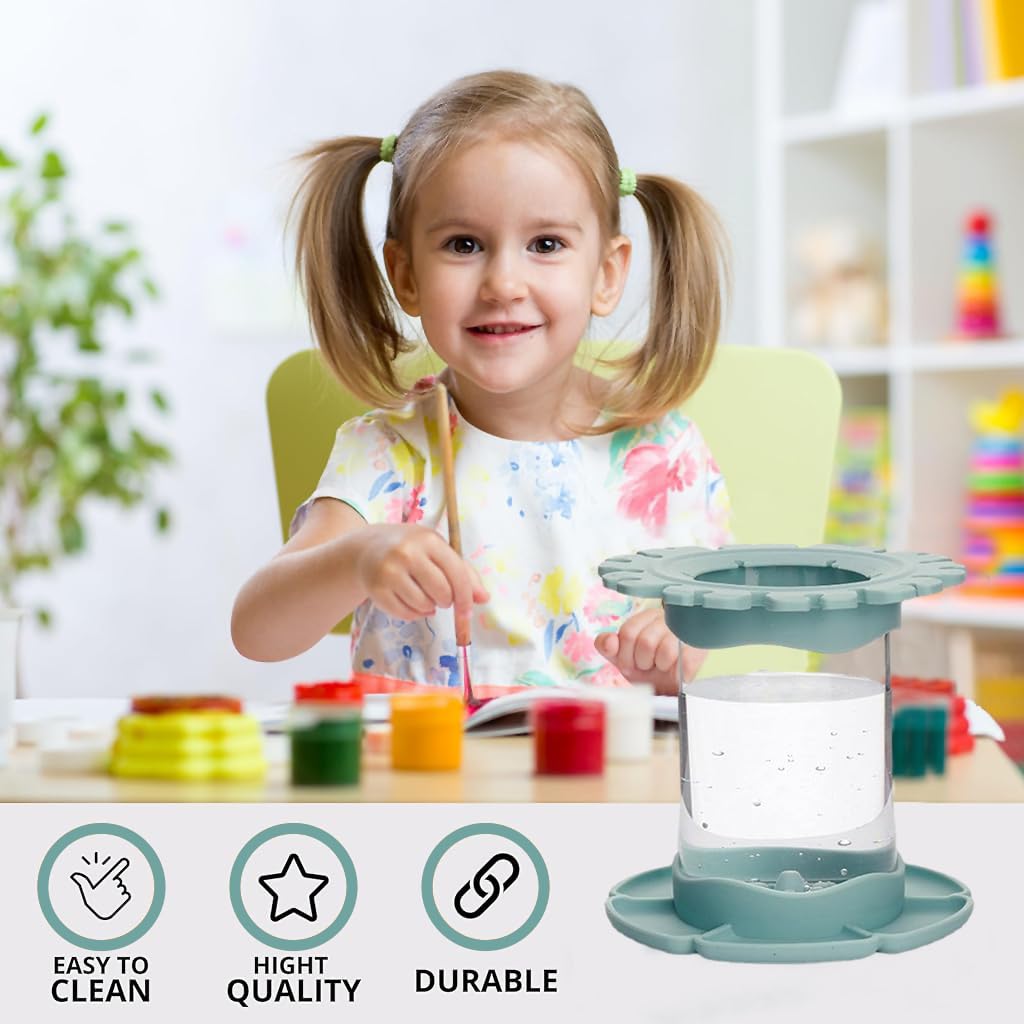 HASTHIP Paint Brush Cleaner Tool with 6 Paint Grids for Artists and Kids | Multifunctional Brush Rinser and Holder