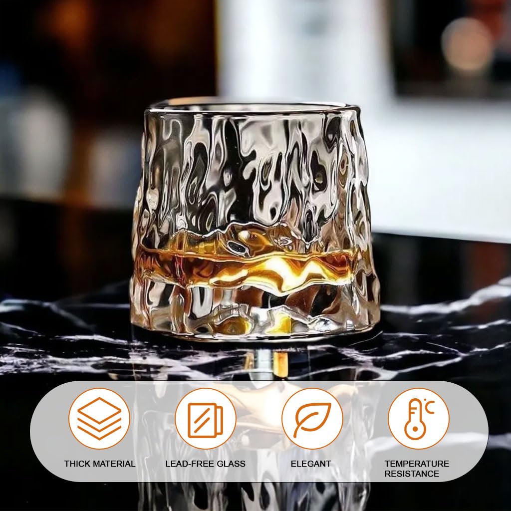 Supvox Whiskey Glass Cups for Cocktails and Wine featuring Rolling Base Design 150ml | Gift Set