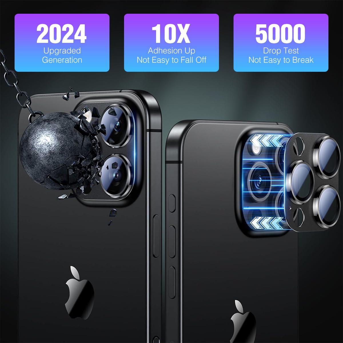 ZORBES Camera Lens Protector for iPhone 16 Pro Max with Full Coverage Aluminum Alloy | Scratch-Proof HD Clarity and Case-Compatible Design