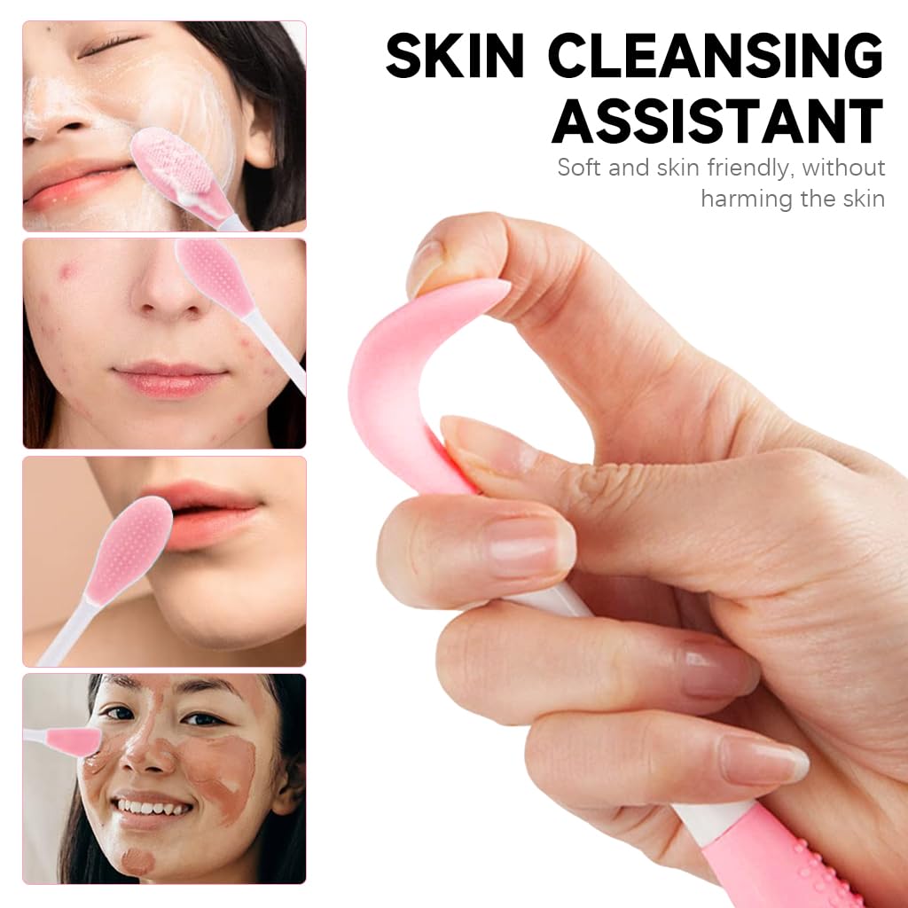 MAYCREATE Face Mask Brush Set for Skincare with Dual End Applicator and Silicone Scrubber | 2Pcs