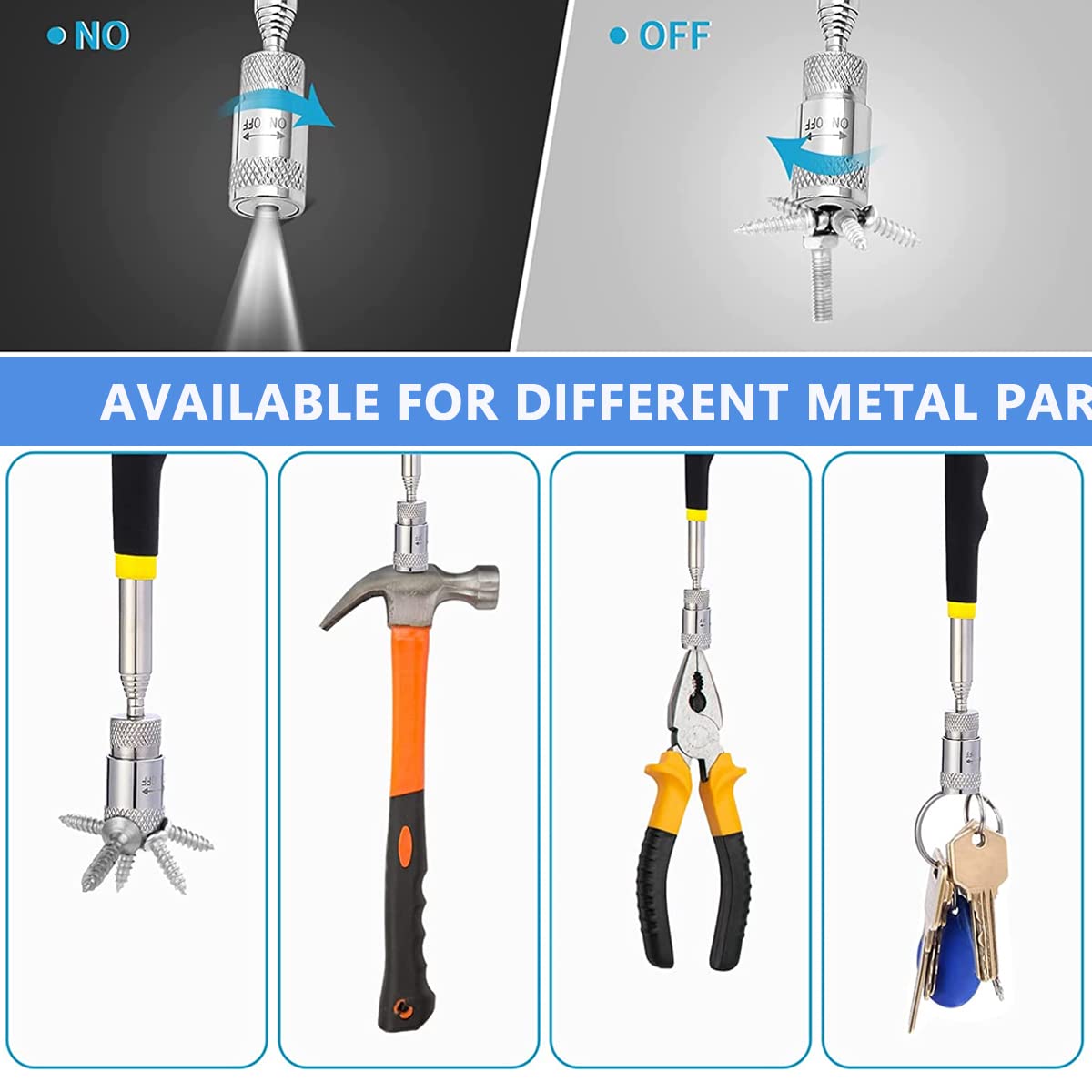 Serplex Magnetic Pickup Tool Set for Car Repair with LED Light and 32 in Telescoping Steel Shaft