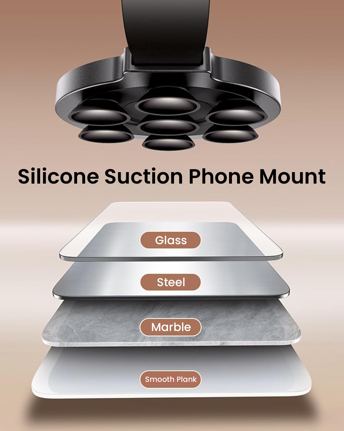 ZORBES Suction Phone Case Mount for iPhone 15 Pro Max with 9 Suction Cups and Magnetic Grip | Hands Free Holder for Videos and Selfies