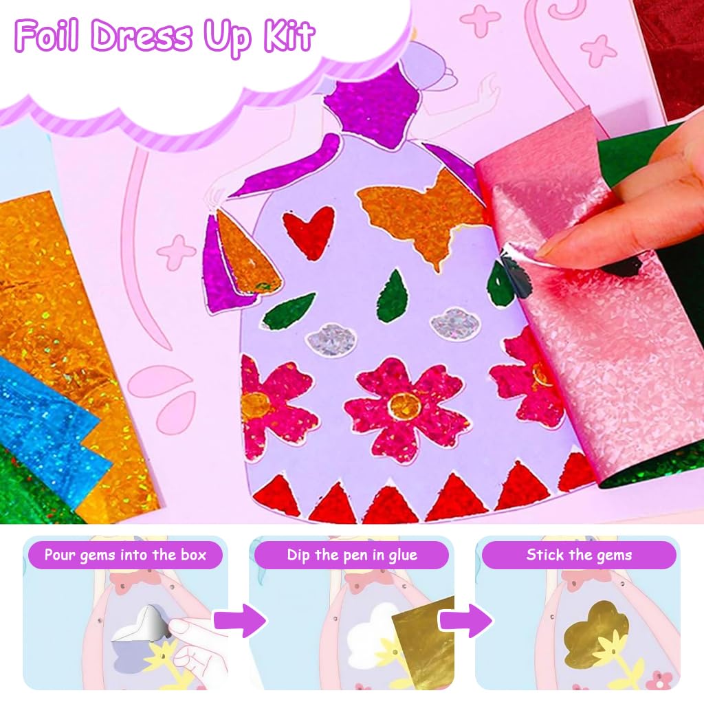 PATPAT DIY Princess Dress Up Magnetic Toys for Girls featuring 25 Art Cards & 4 Play Modes | Creative Gift for Ages 5–10