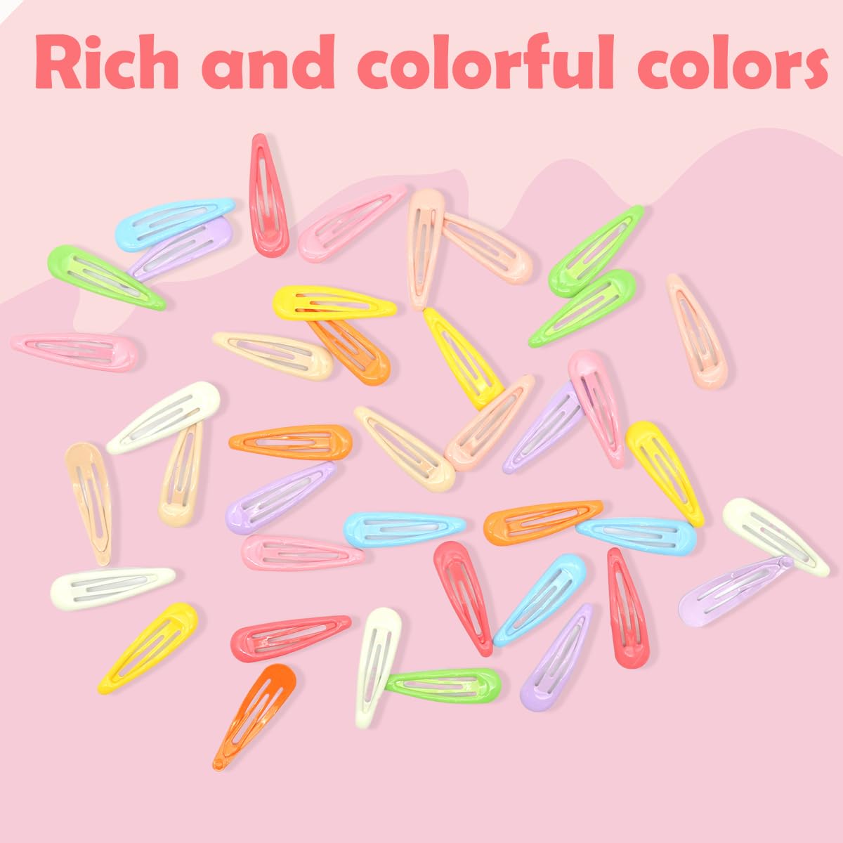 PATPAT Hair Clips for Girls with Mesh Drawstring Bag featuring 40 Alloy Rainbow Pins | Daily Styling Accessory