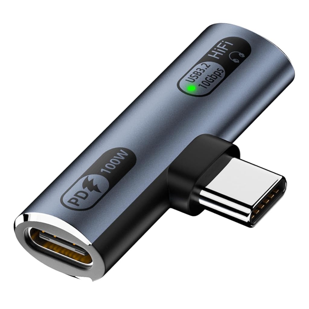 Verilux® 2 in 1 Audio Adapter for iPhone PD 100W USB 3.2 TYPE C Adapter Light-ning Female to Type C Male Adapter for USB-C Devices, Support Hands-free Calling, Volume Control, 10Gbps Data Transmission