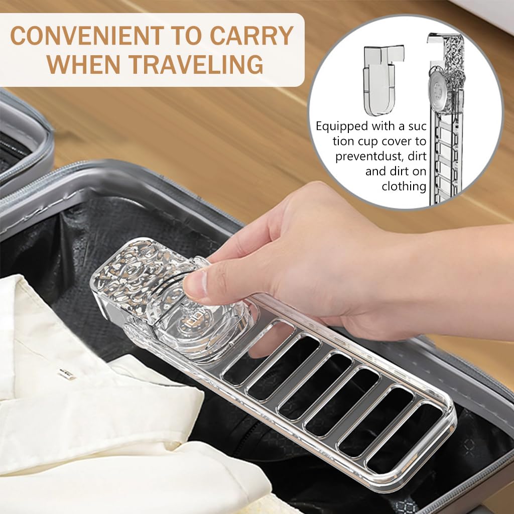 Supvox Foldable Cloth Drying Stand for Travel and Home with Wall Mount Suction Clip | PET Construction and Multi Hole Design