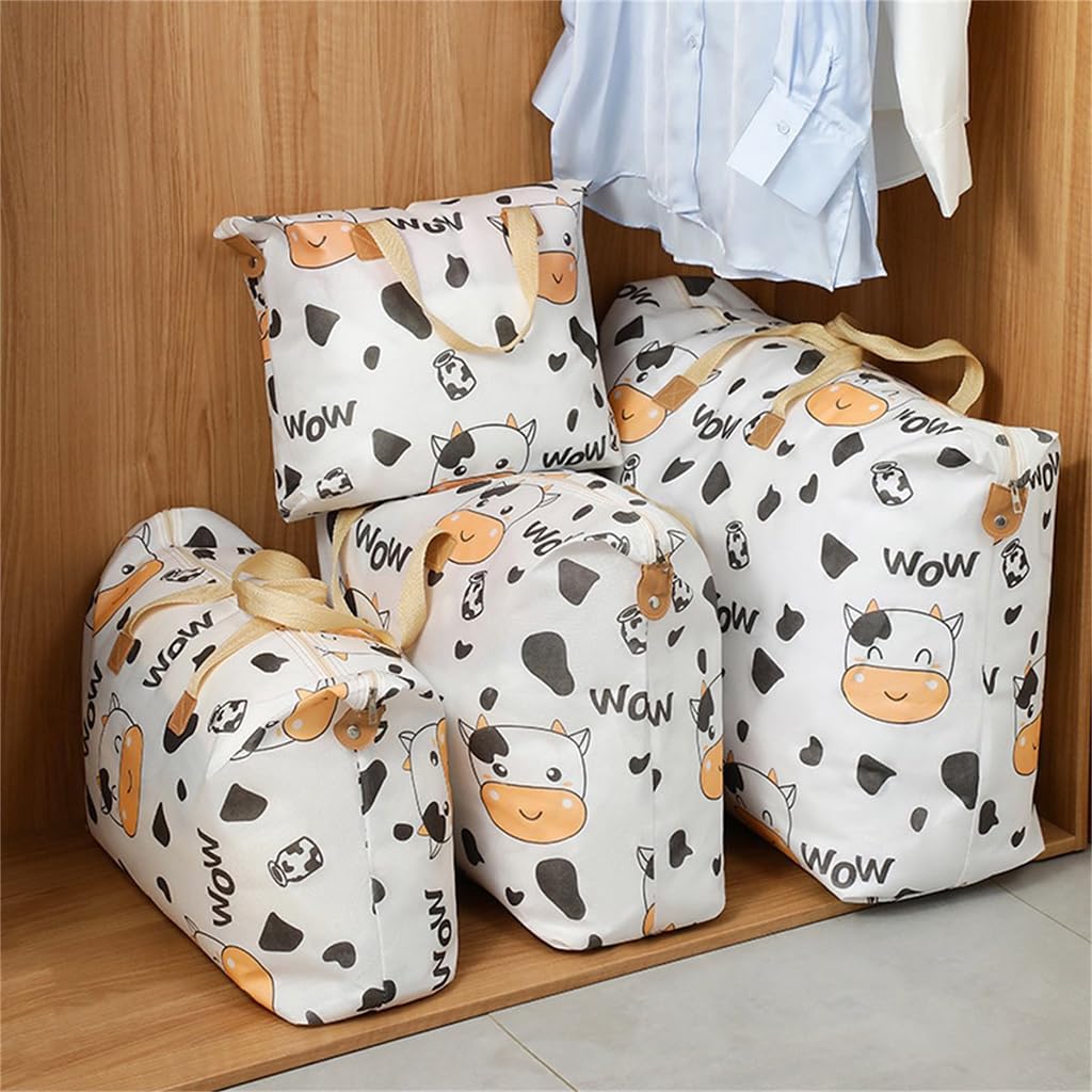 HASTHIP® 4Pcs Underbed Storage Bags - Moisture Proof Storage Bag Reinforced Handle Zippered Closure Dust Proof Storage Organizer for Clothes & Blankets (4 Sizes, 45x52cm-70x82cm)