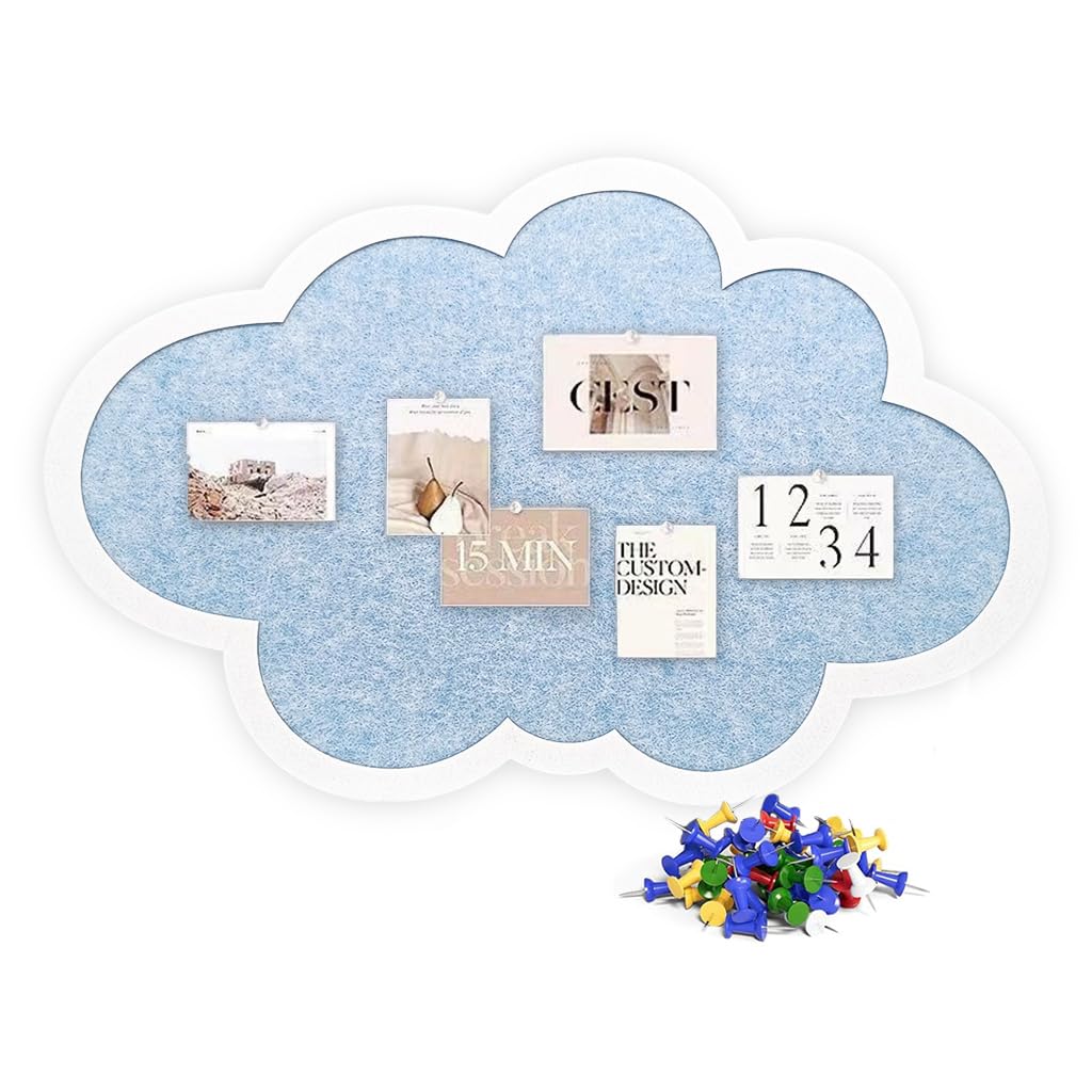 OFIFO Felt Pin Board for Home Office Display and DIY Wall Decor | 15.7x23.6 Inch Cloud Panel