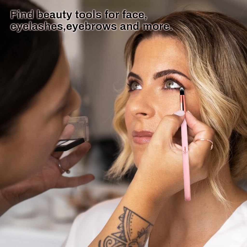 MAYCREATE Makeup Brush Set for Foundation and Eye Makeup 16pcs with Wooden Handles | Pink