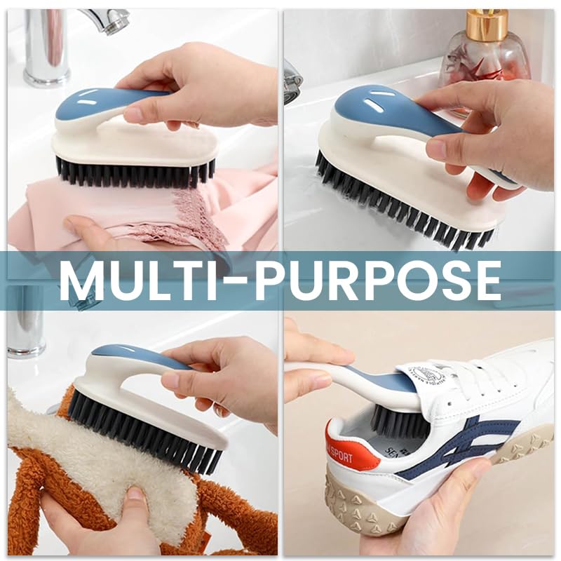 Supvox Shoe Brushes Set for Shoes and Fabrics with Dual Handle Design and Soft Nylon Bristles