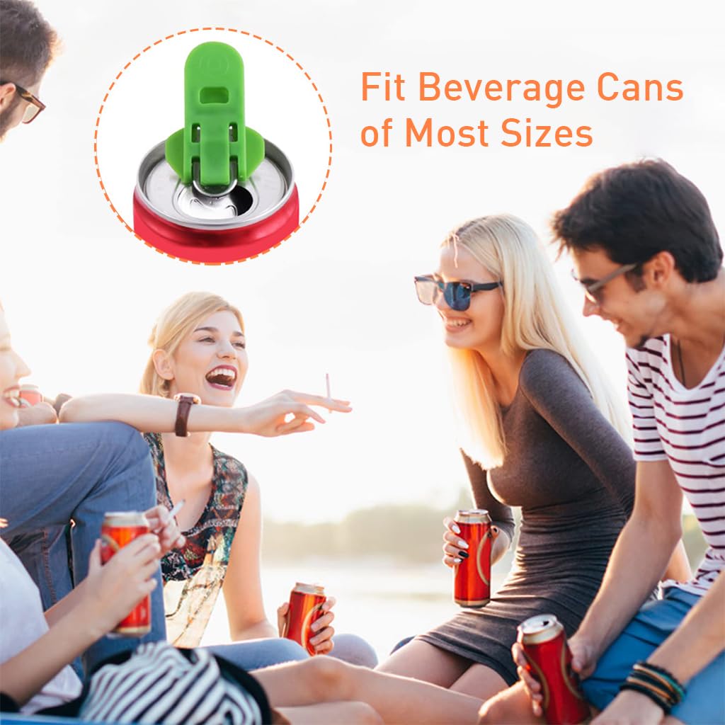 HASTHIP Manual Can Opener 6 Pack for Soda & Beer with Slide Switch | Tough Plastic for Everyday Use
