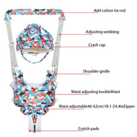 SNOWIE SOFT® Baby Walking Harness Head Protector Set Padded Head Helmet Forehead Protector Hat Safety Walking Harness Belt Toddlers Stylish Walking Harness Head Protector for Toddlers 8-24 Months