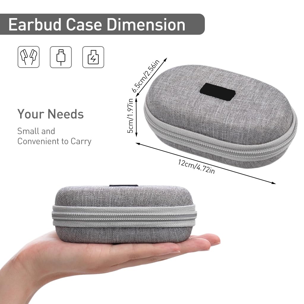 ZIBUYU Earbud Travel Case for Earphones and Cables with Elastic Belt and Mesh Bag | Soft EVA Storage Pouch