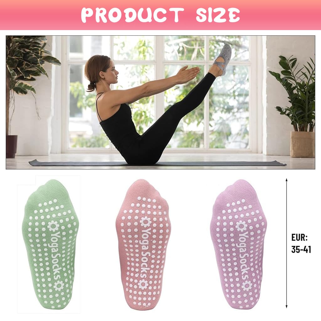 Zibuyu Yoga Socks for Home Workout and Gym featuring Non Slip Straps and Cotton Comfort