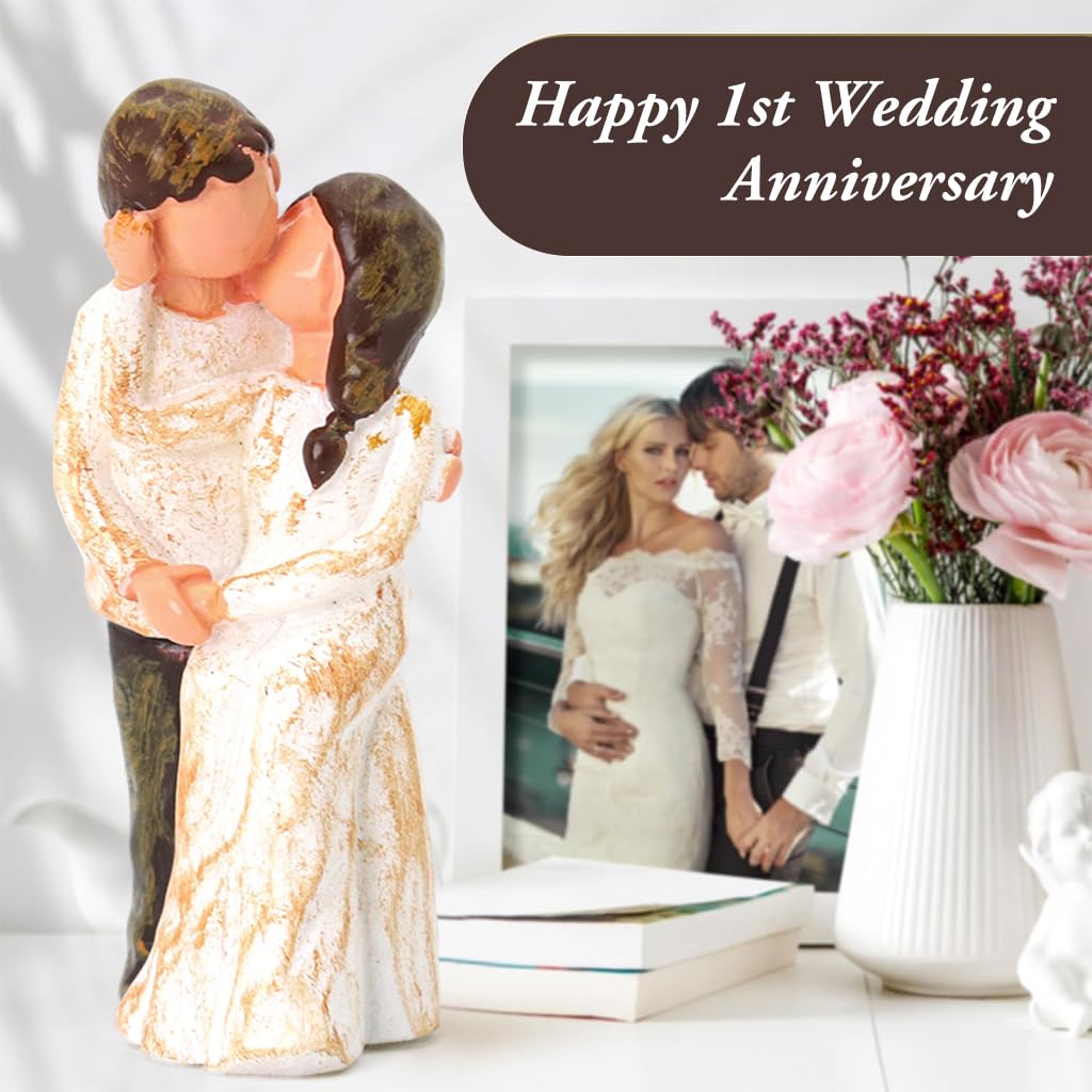 Proberos Mini Couple Kissing Statue for Desk Decor featuring 2.4 in Resin Art | Romantic Gift